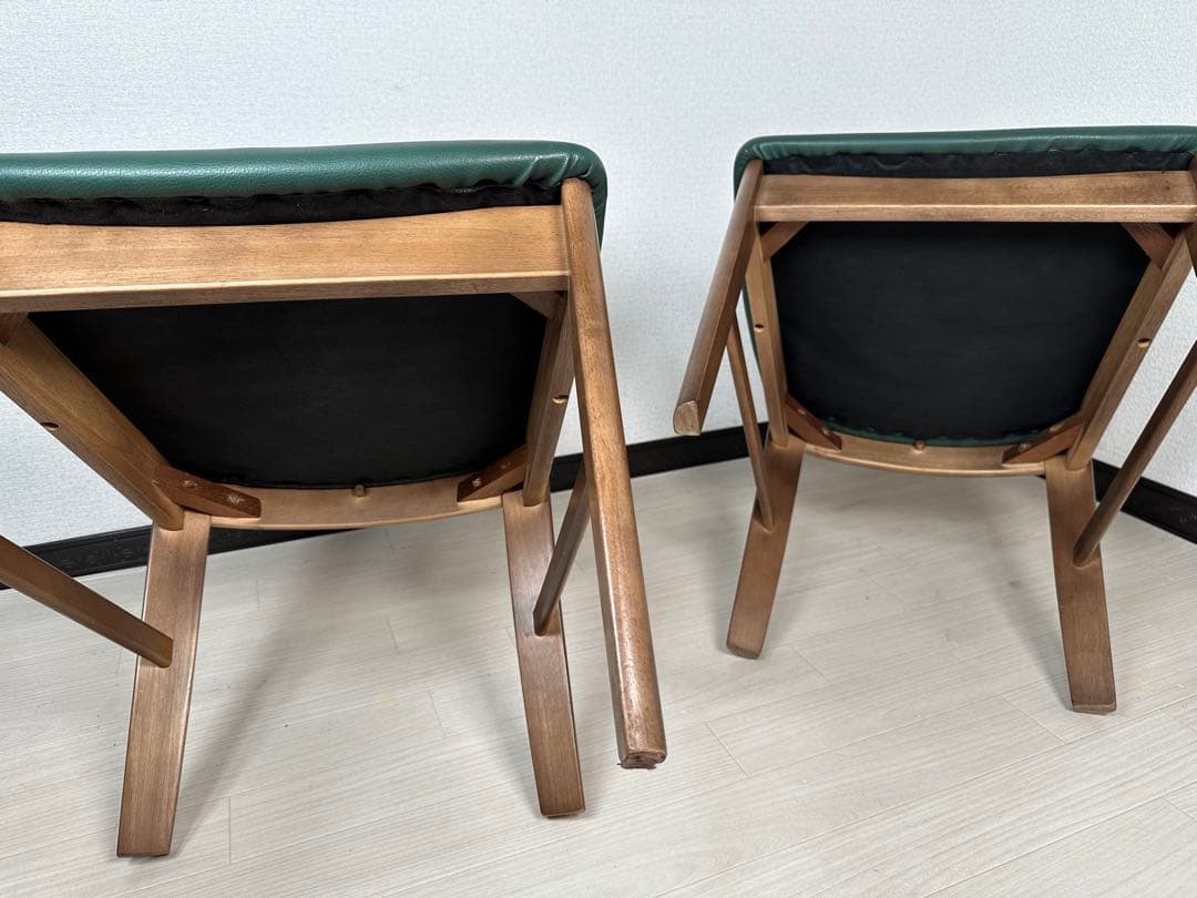 カリモク クラシック ヴィンテージ レザーチェア ２脚セット 管理No.※i4※