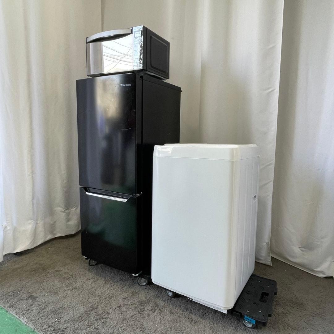 洗濯機　冷蔵庫　電子レンジ　一人暮らし　黒　家電セット　小型　設置無料　激安