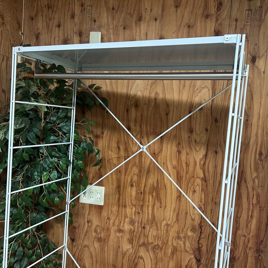 都内23区送料無料❗️ 無印良品　スチールユニットシェルフ　ワードローブ収納付き✨