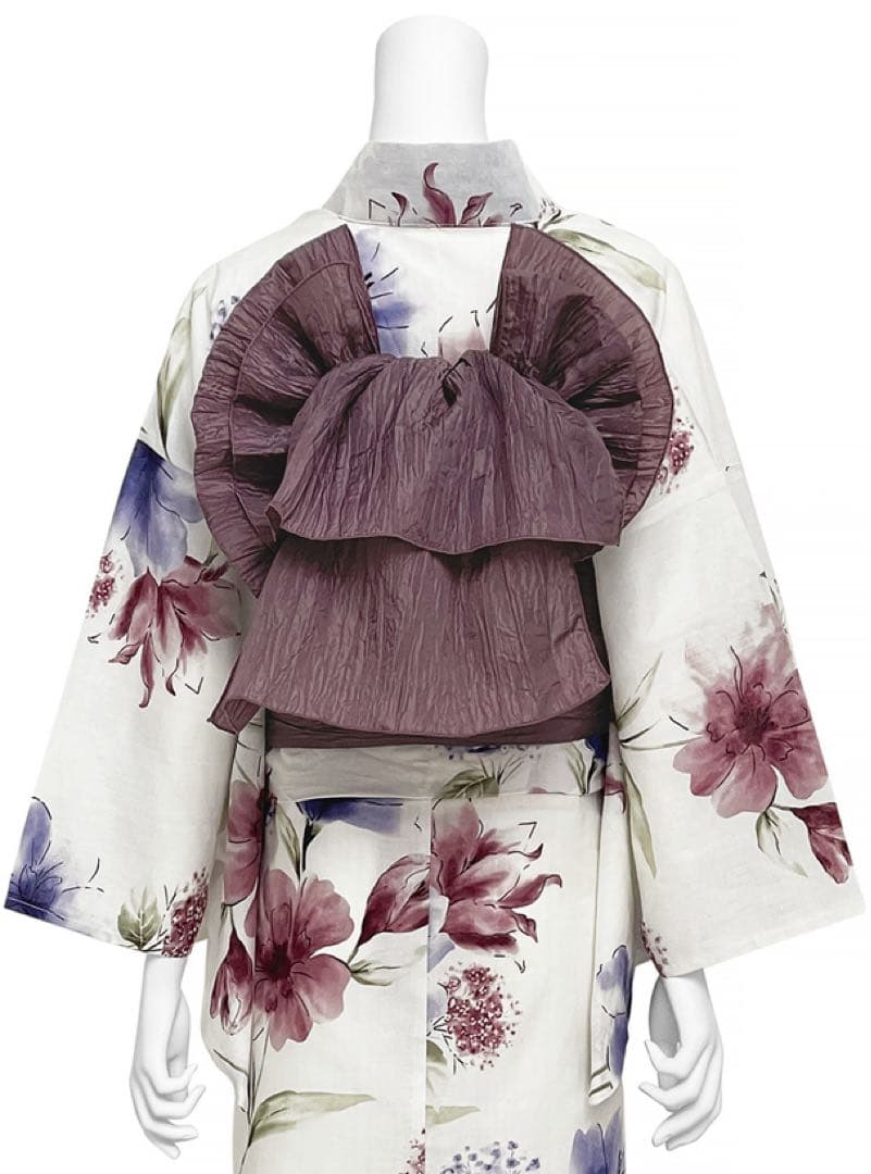 浴衣 Ｒちゃん着用 作り帯 ヘアアクセ 扇子 4点セット 即日発送可能