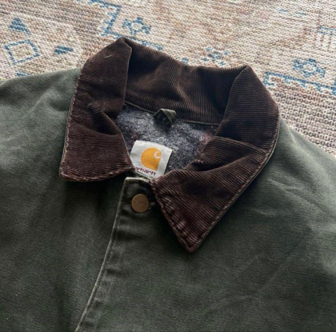90s USA製 carhartt チョアコート ダックジャケット モスグリーン
