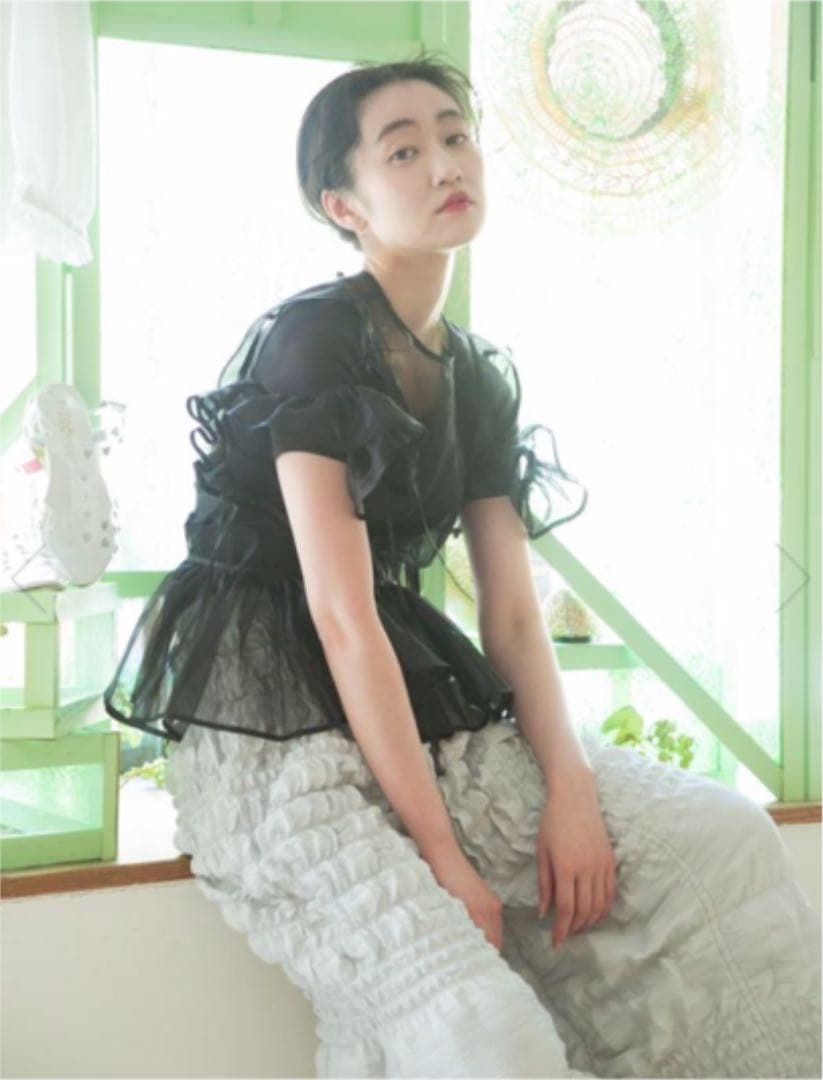 AKIKOAOKI アキコアオキ　ポップコーンプリーツパンツ