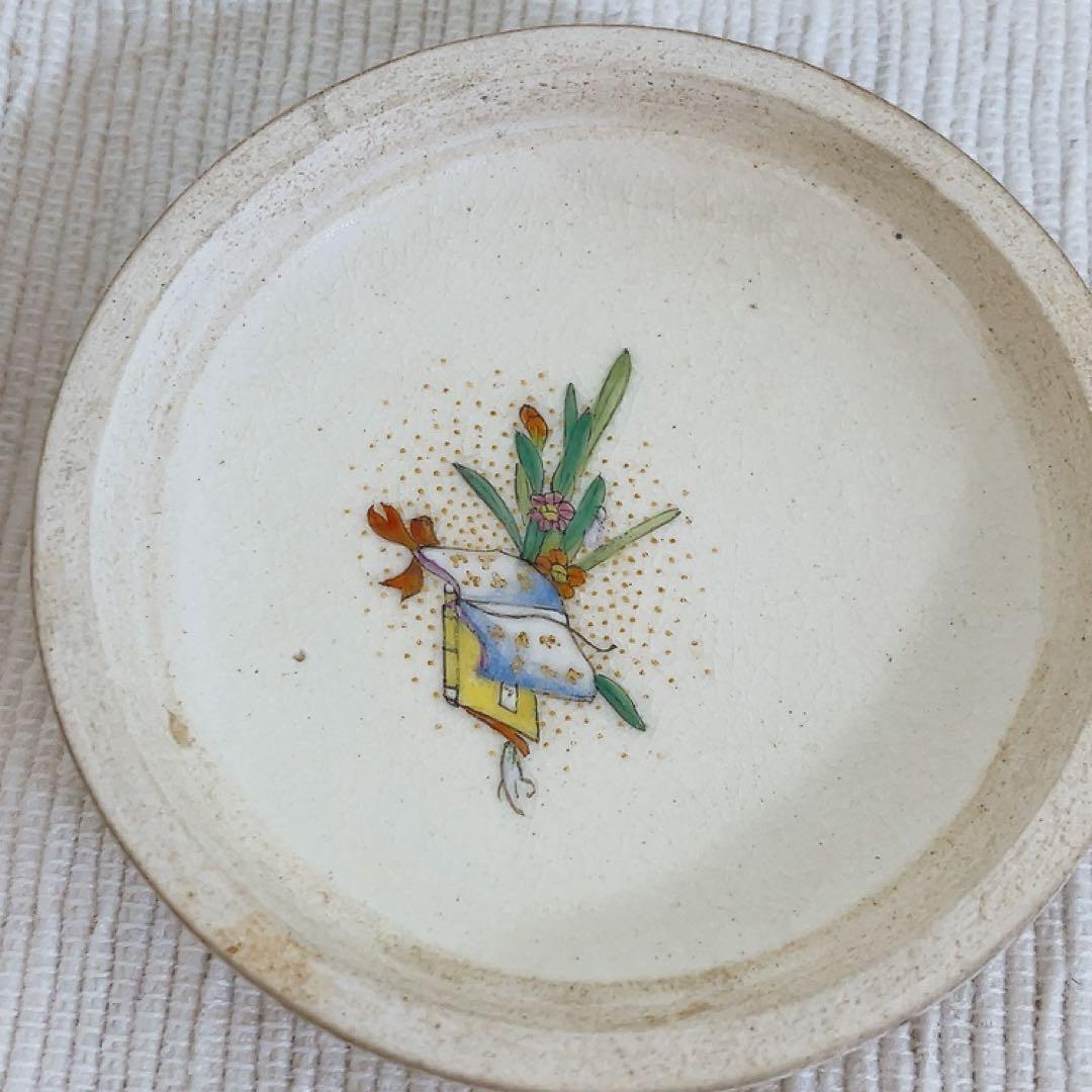 薩摩焼　白薩摩　香合　百蝶絵丸形　骨董　アンティーク　茶道具　インテリア　壽官銘