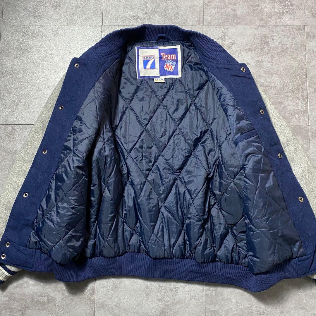90's NFL ダラス・カウボーイズ　バックロゴ　ウール　中綿　スタジャン