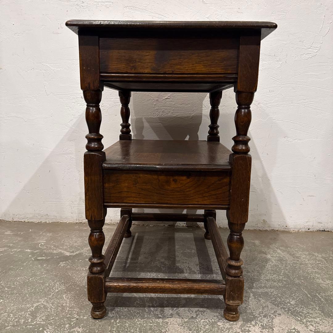 年末年始saleヴィンテージ　木製サイドテーブル　引き出し付き　2段