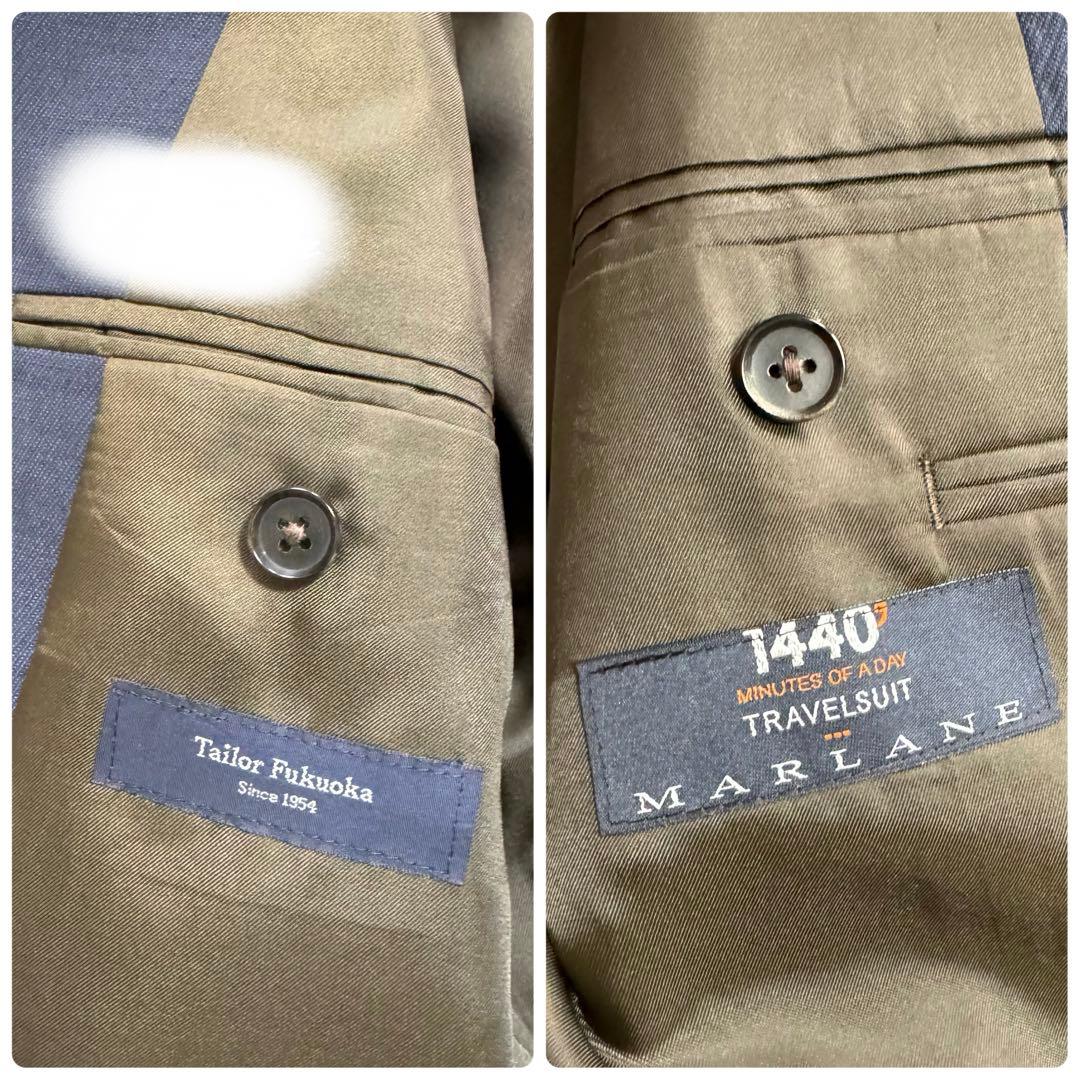 新品同様品　テーラーフクオカ　セットアップスーツ3ピーススーツ　メンズM ブルー