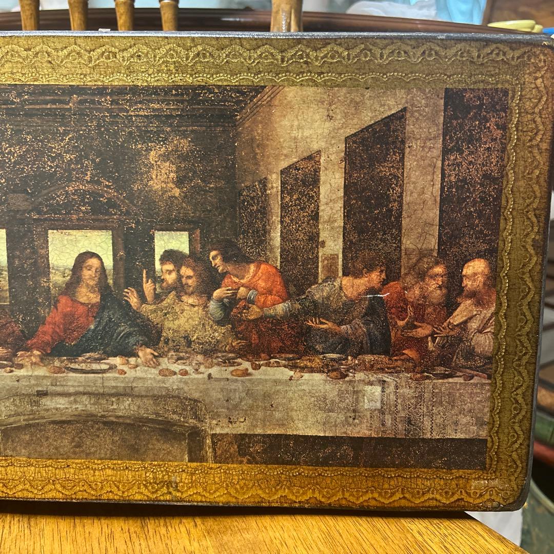 最後の晩餐 絵画 木製絵画　アンティーク絵画