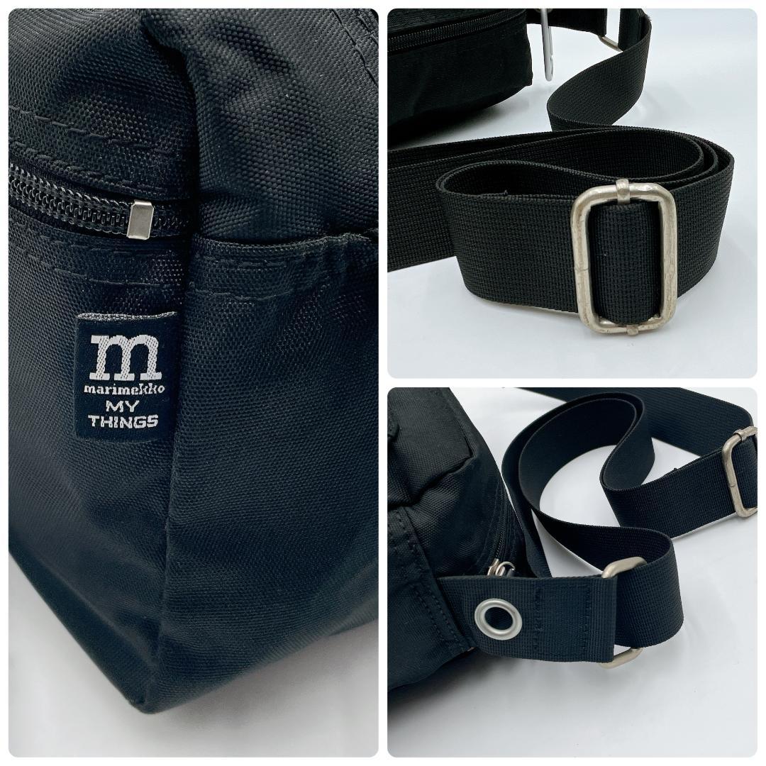 美品 マリメッコ MY THINGS ショルダーバッグ ブラック f456