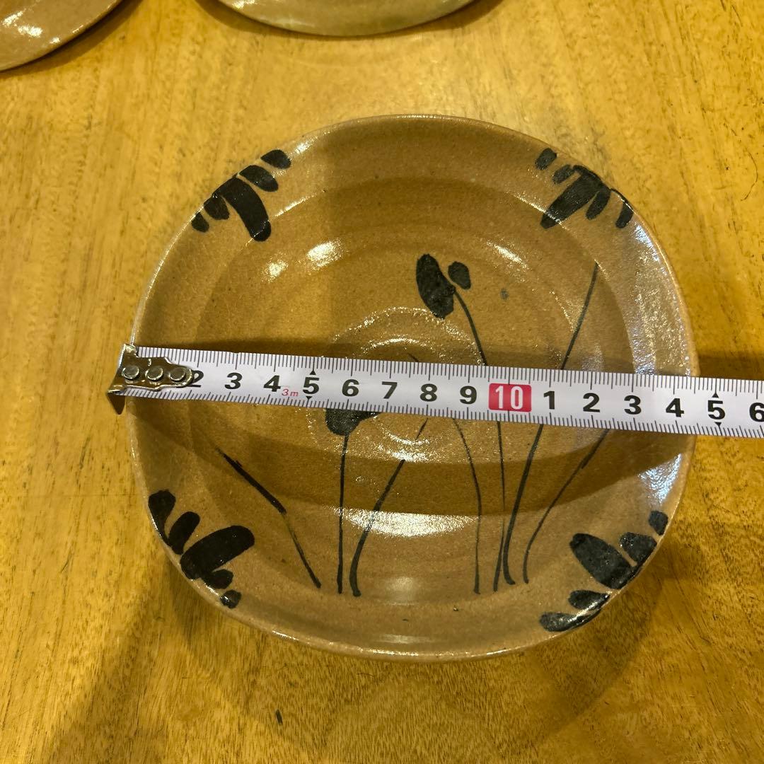 唐津菅ノ谷窯　舛田重信　絵唐津　変形鉢　五客 箱付