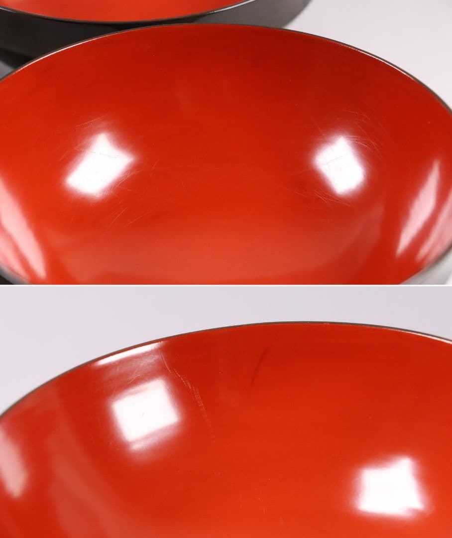 CL16 時代木製漆器 森に鳥 金蒔絵 吸物椀 五客 黒塗 朱塗 闇絵