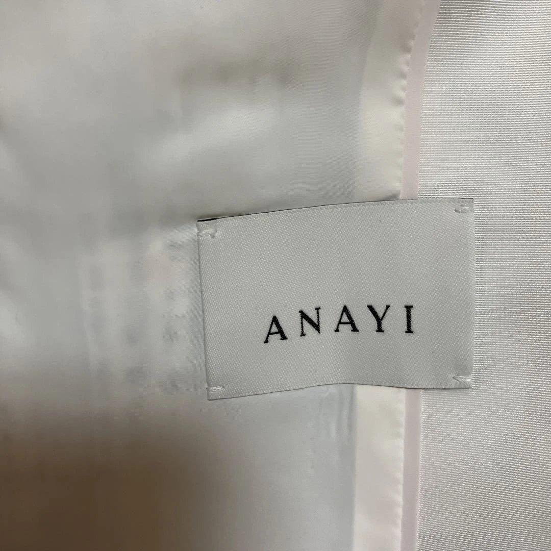 ☆美品[ANAYI ]ミックスツィードノーカラー　ジャケット　サイズ38