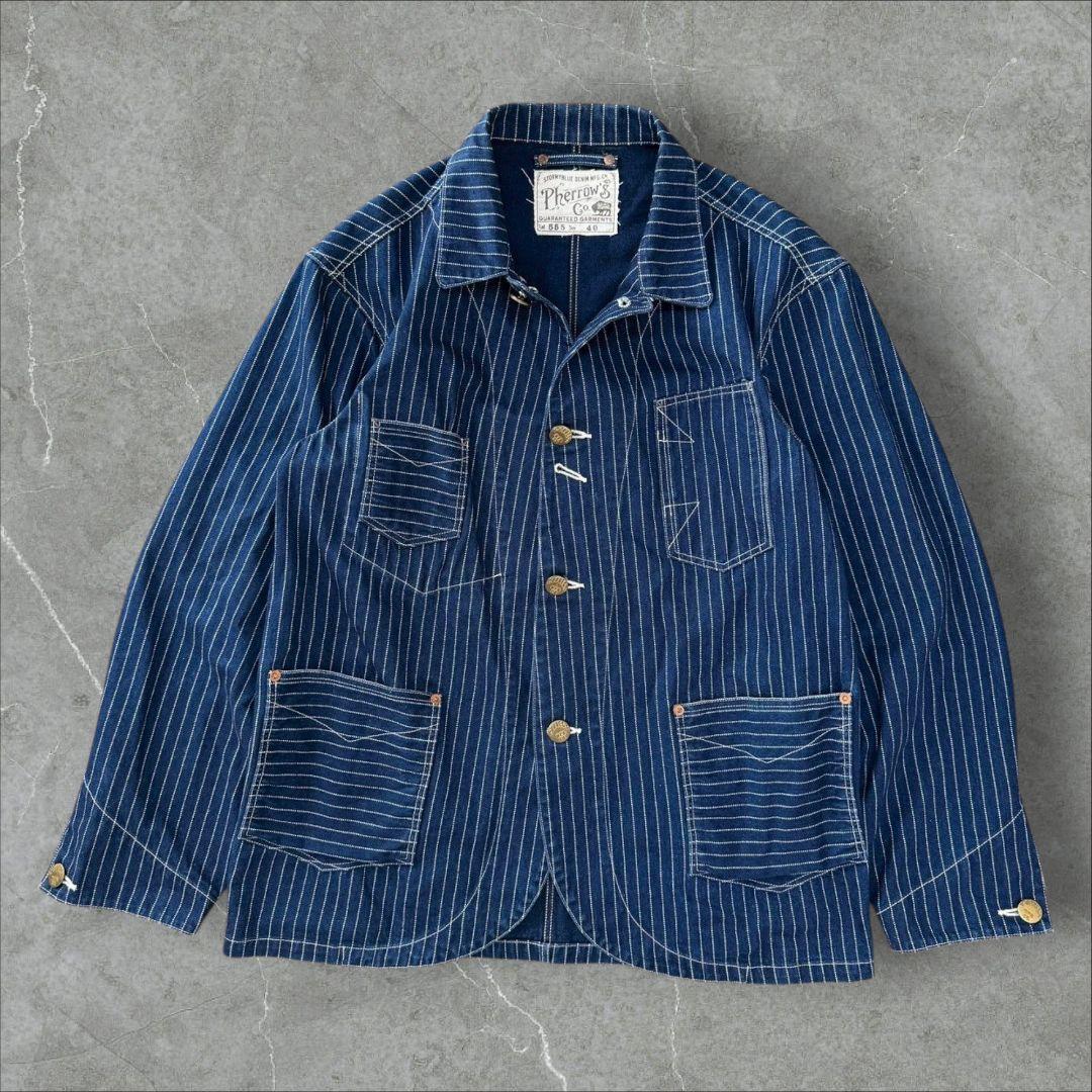 PHERROW'S ヒッコリー カバーオール ウォバッシュ フェローズ デニム