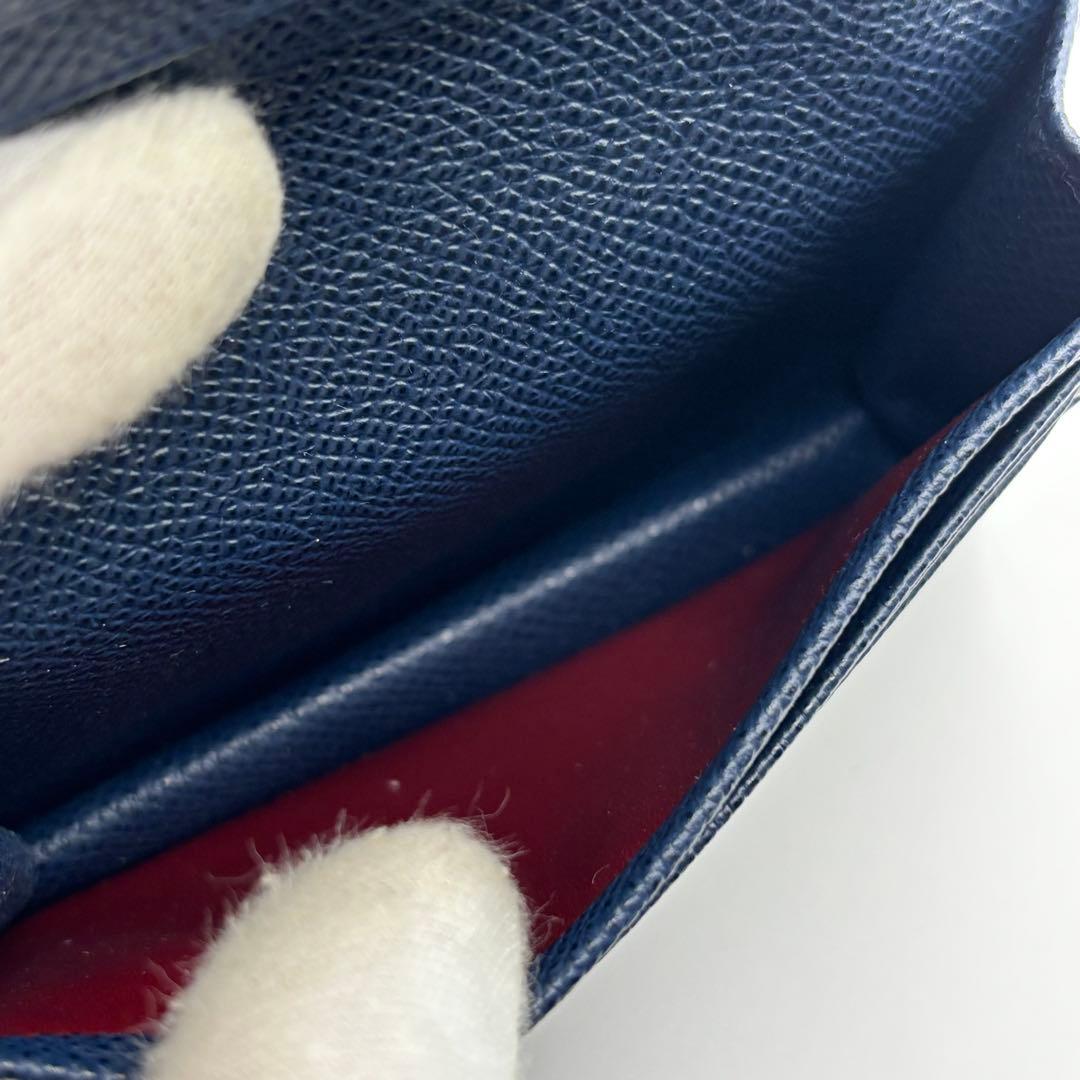 【極美品】ブルガリ 名刺入れ カードケース ブルガリマン サークルロゴ ネイビー