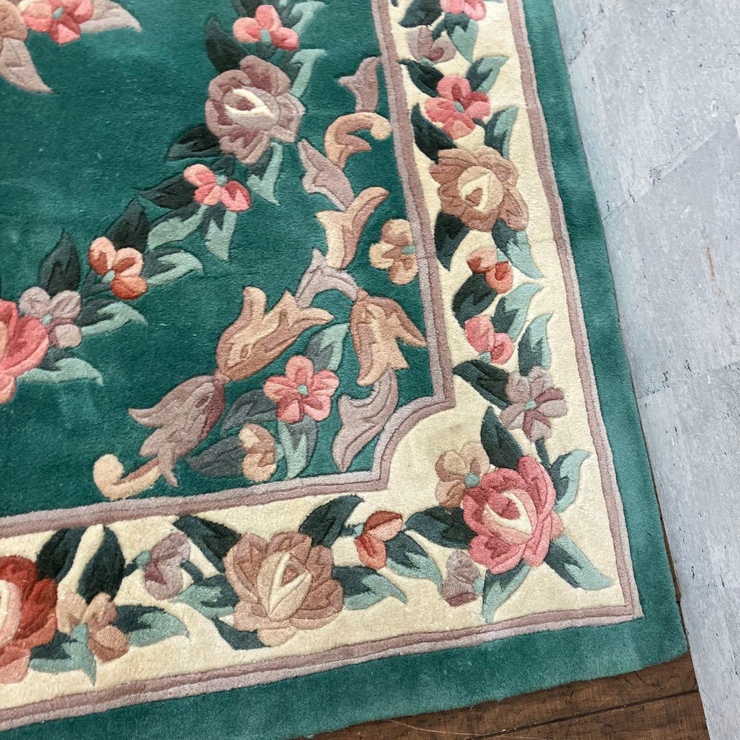 中国段通 花柄 カーペット織物 絨毯 じゅうたん ラグ マット 敷物 インテリア