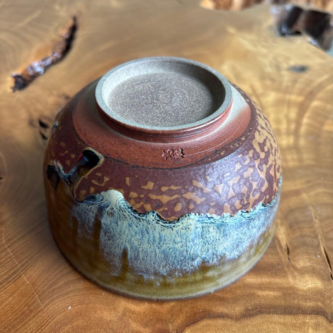 高取焼 宗家窯 高取八山 抹茶碗 茶道具 共箱(120Dc)