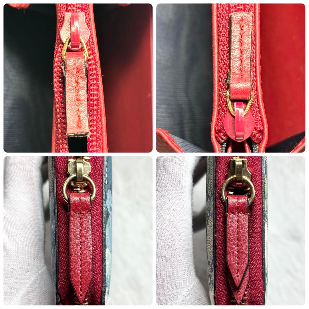 ✨極美品✨ グッチ 長財布 ブルームス GG柄 ラウンドファスナー PVC 花柄