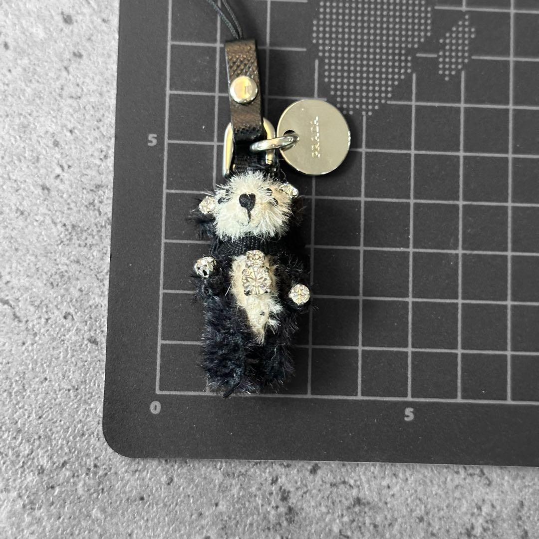 アクセサリー PRADA Mohair Panda Crystal Charm Strap