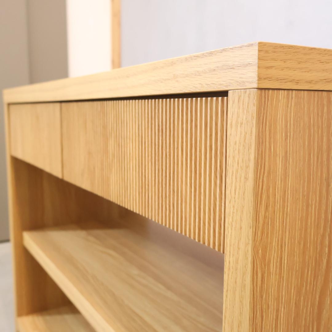 dinos CONTE オーク材 ウェーブカット シェルフ リビングボード