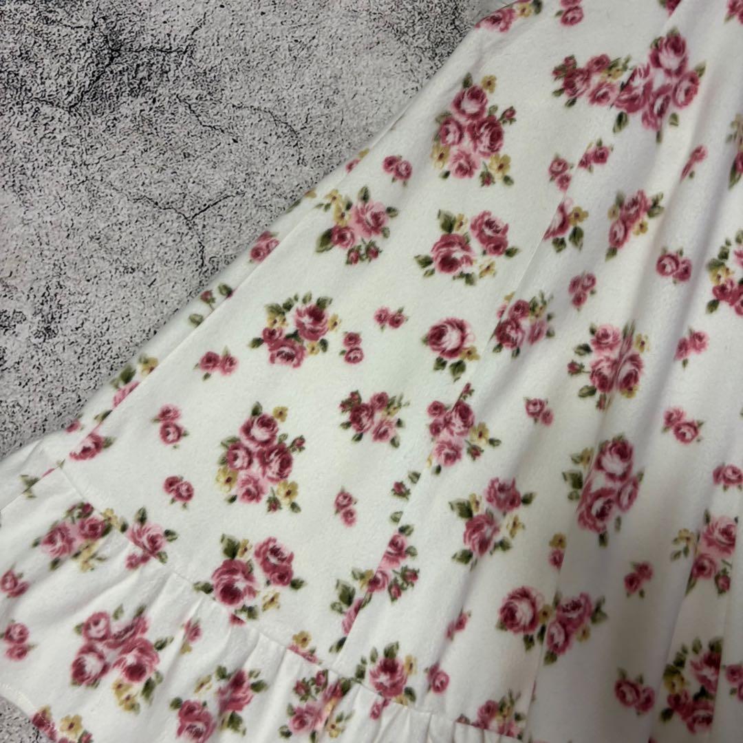 美品　LIZLISA リズリサ リズメロ 花柄　ファー付き　ケープコート　リボン