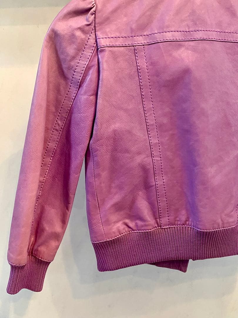 GUCCI キッズ　牛革レザー ジャケット 女児　パープル　110cm kids