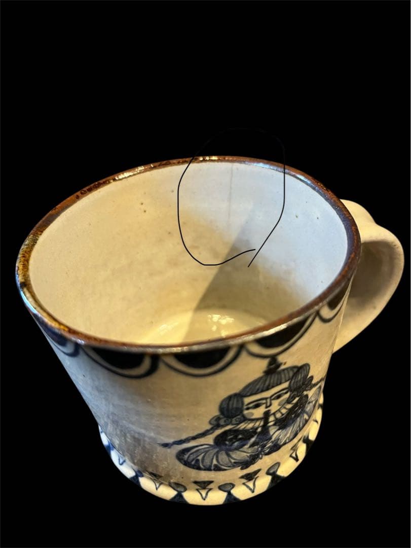 ヒヅミ峠舎 マグカップ大/染付、絵付