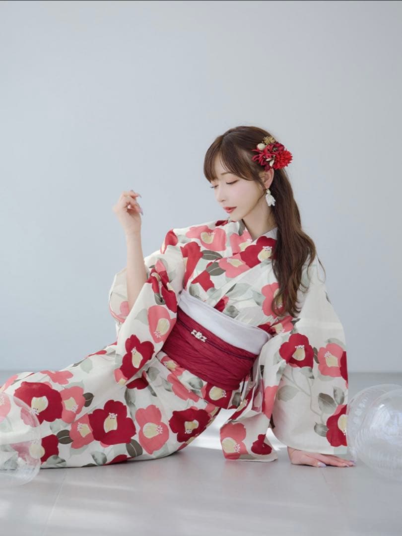 sugar Rちゃん 古典レトロ椿浴衣【3点セット】