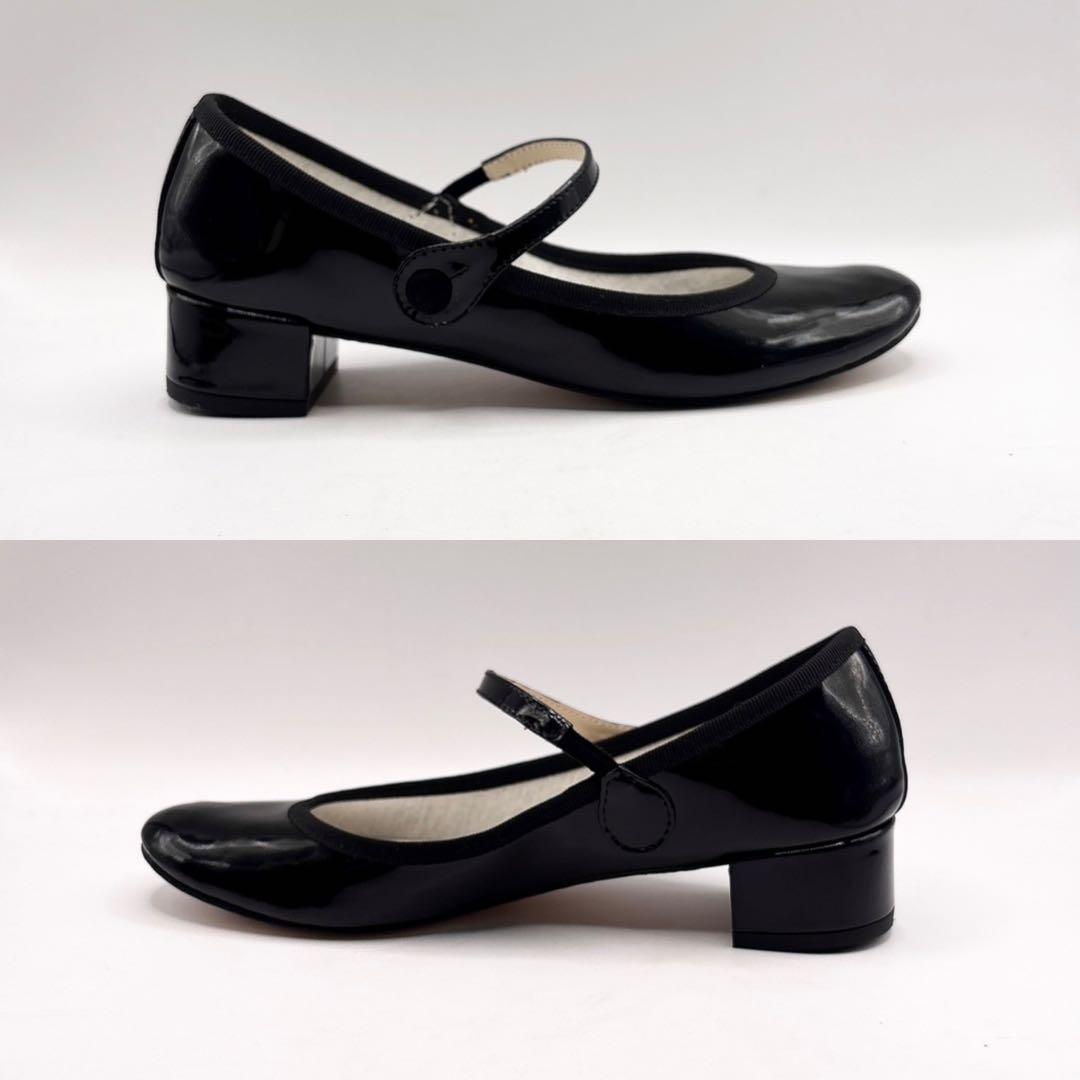 【美品】レペット ROSE メリージェーン ストラップ エナメル24 黒