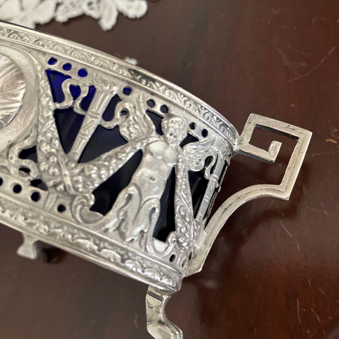 ドイツ　ハナウ　純銀アンティーク　ソルトセラーペア