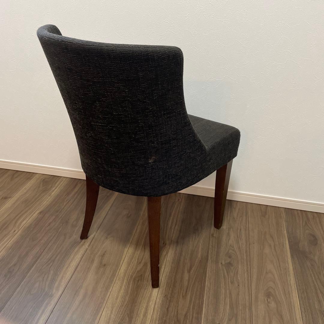 ダイニングチェア ダークグレー 木製脚