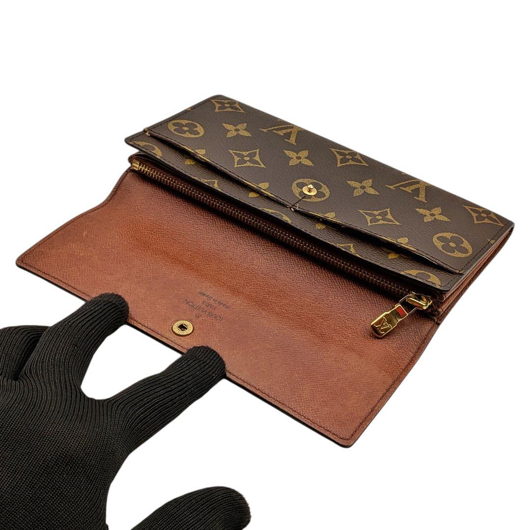 【外観美品】ルイヴィトン モノグラム ポシェット ポルトモネ クレディ 長財布