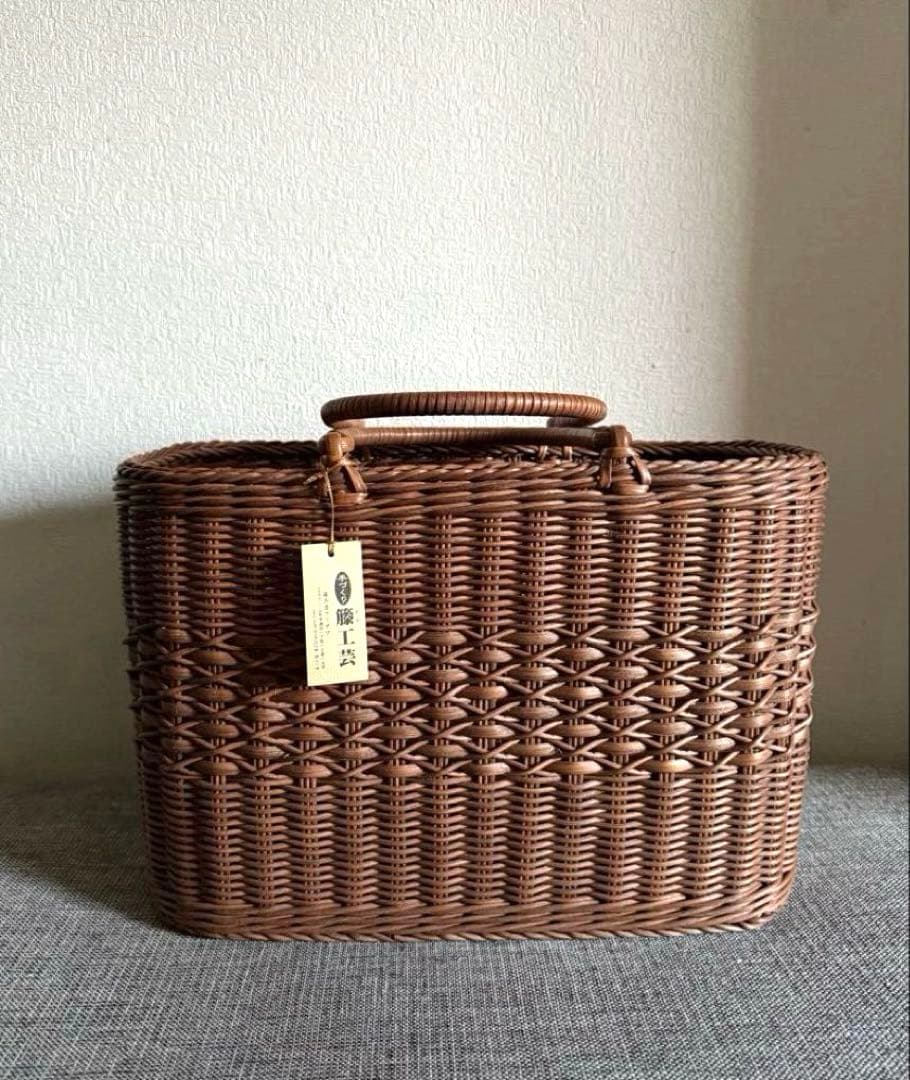 日本製 山形 籐工芸 かごバッグ 籠 バスケット