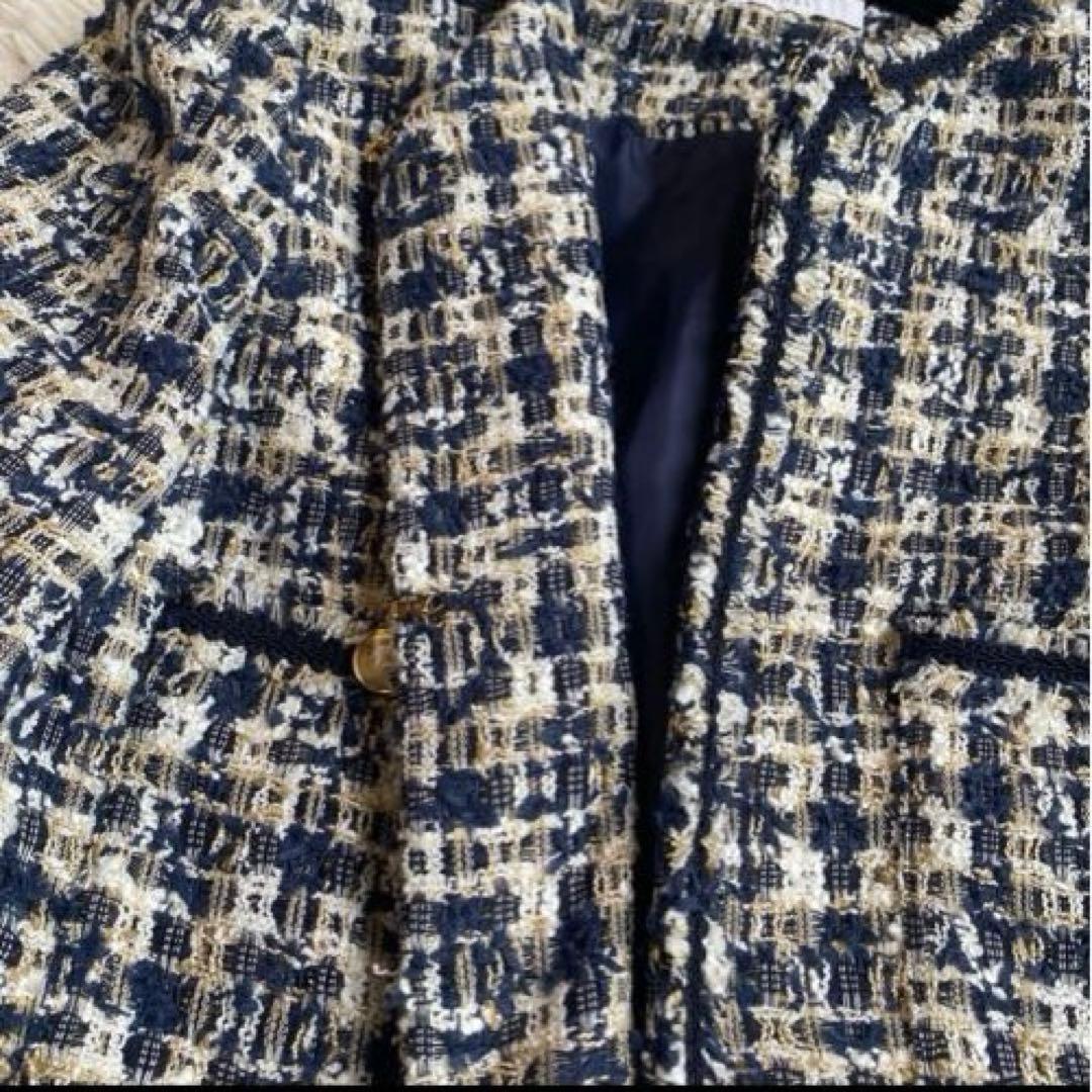 FENNEL ノーカラージャケット ツイードジャケット 9　M