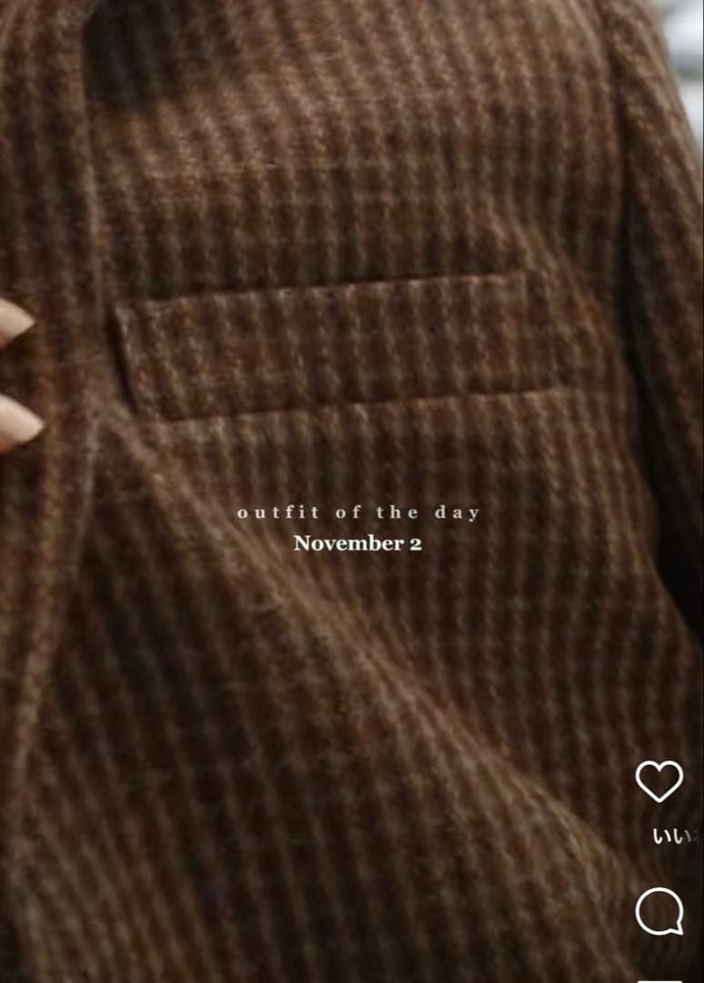 新品　todayful Wool100% Check Jacket