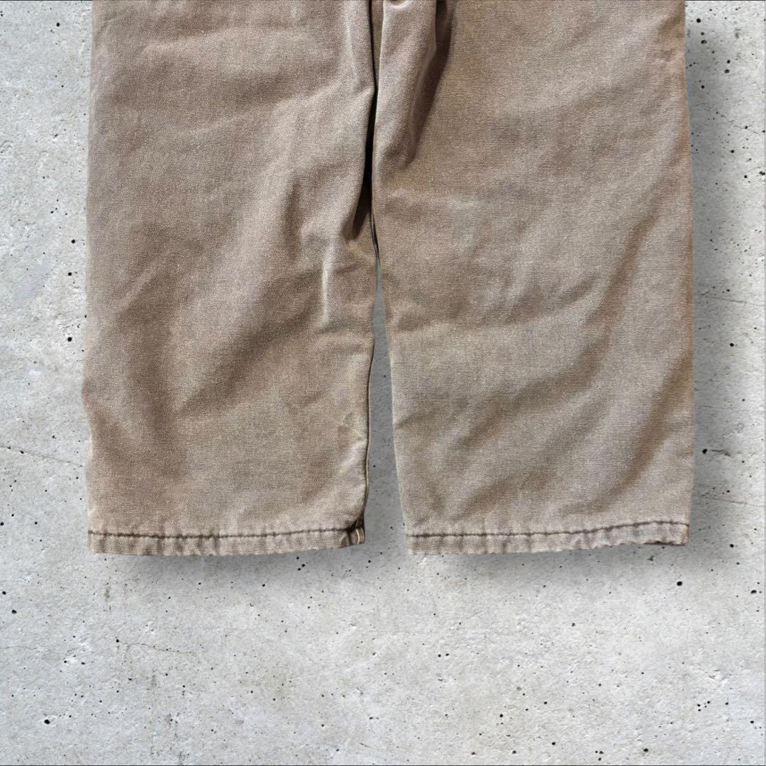 〈カーハート〉オーバーオール　36×30 茶色　ダブルニー　裏地キルティング　j