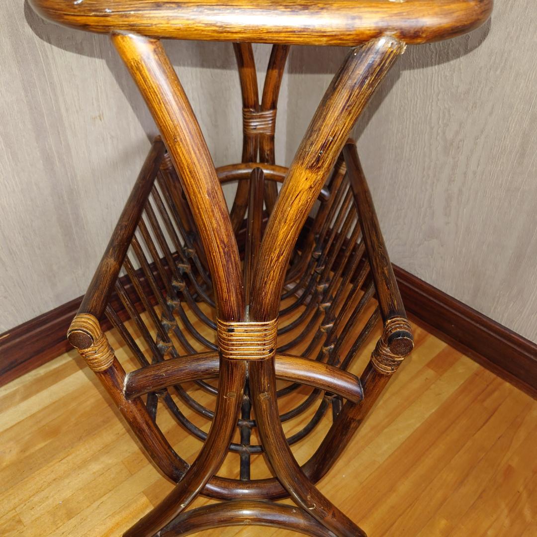 ラタン製マガジンラック ブラウン【匿名配送】