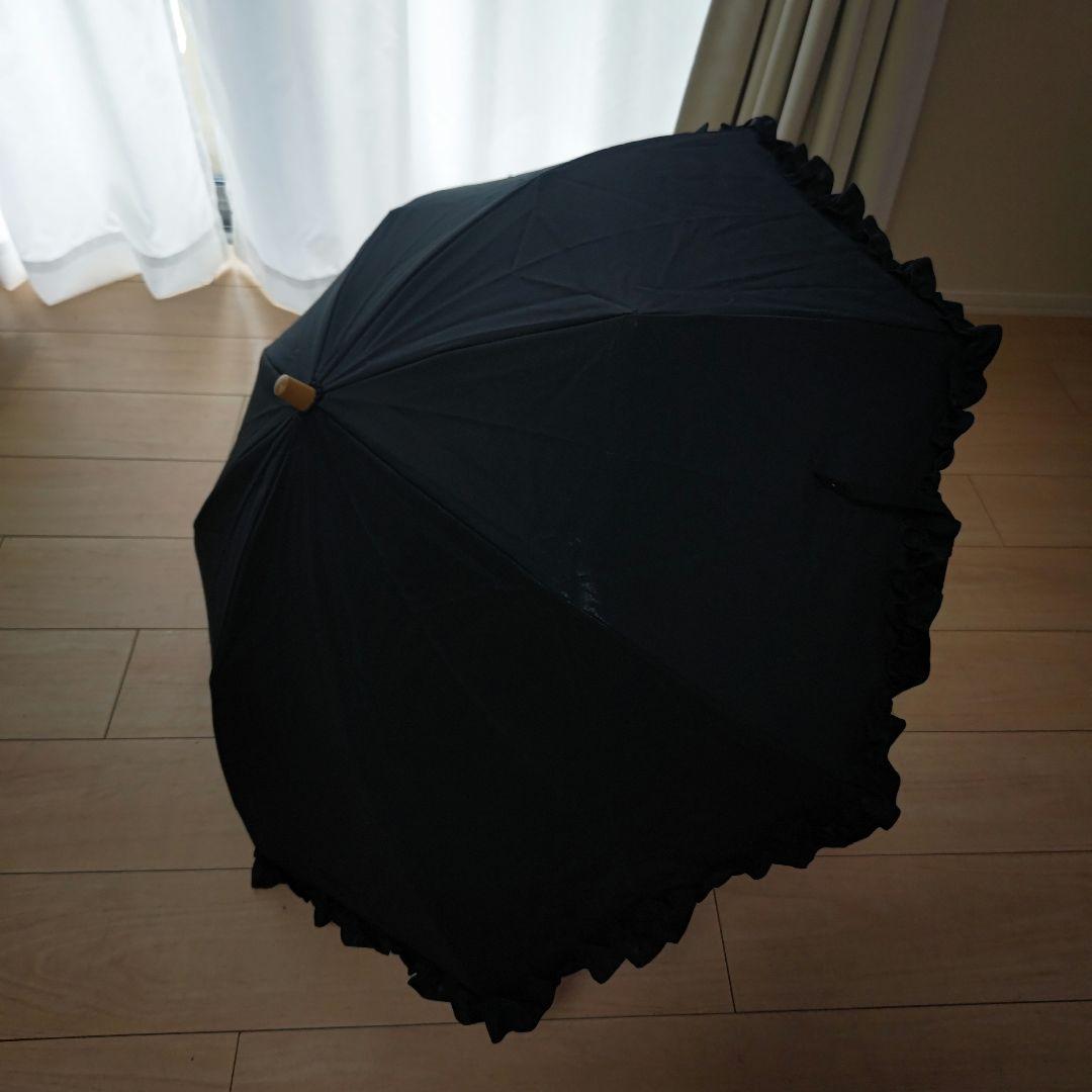 サンバリア100 2段折フリルブラック日傘