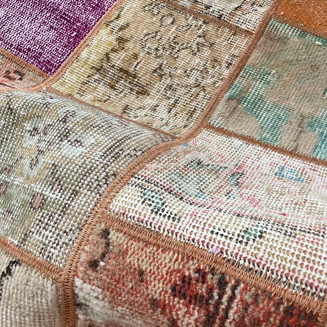 カラフル57×161✳︎パッチワーク　ランナー　ロング　トルコヴィンテージラグ