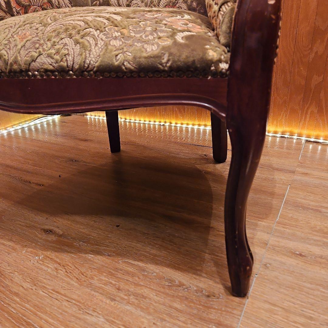 イタリア製 ヴィンテージソファ 金華山織 猫脚ソファ Ｂ パーソナルチェア