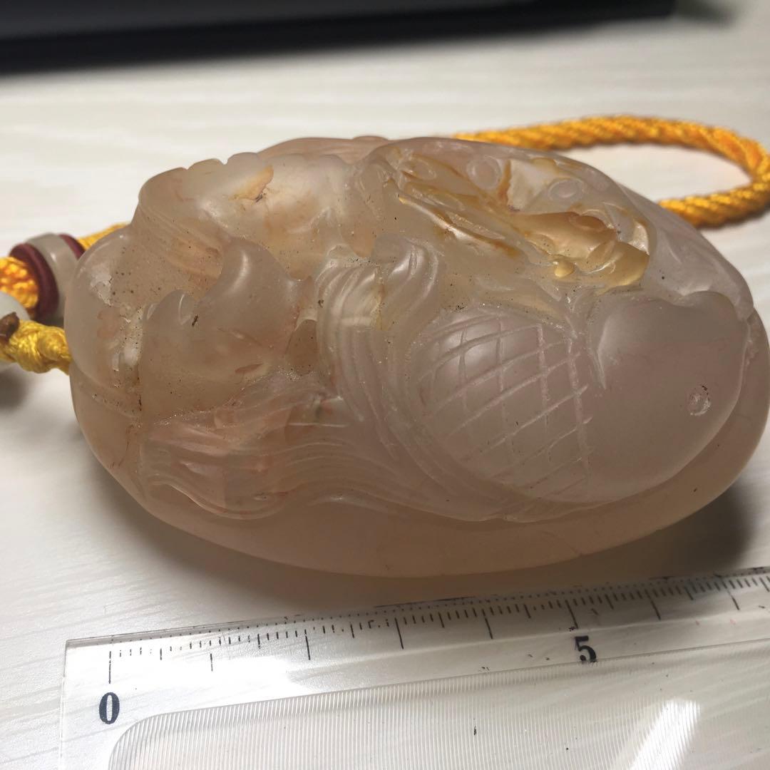 稀少 天然石 握り石 金魚