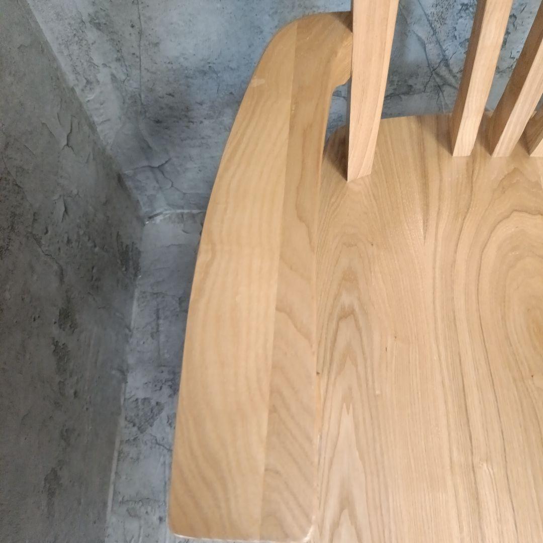 本日限定価格　★美品★　天然材　肘付き回転ダイニングチェア　ウレタン樹脂塗装