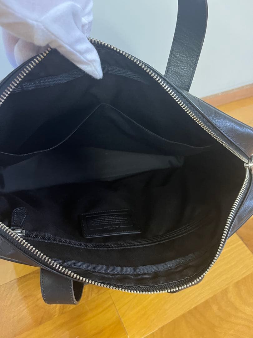 COACH レザービジネスバッグ 黒