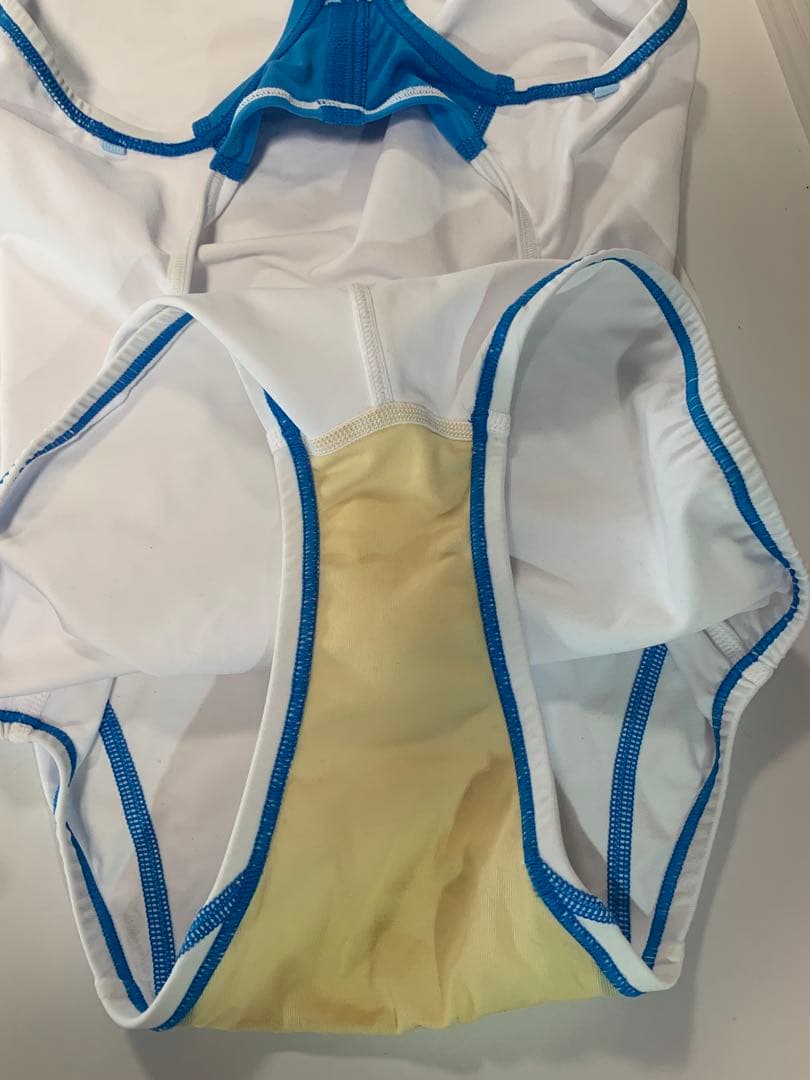 Mizuno 競泳用水着 L ホワイト/ブルー