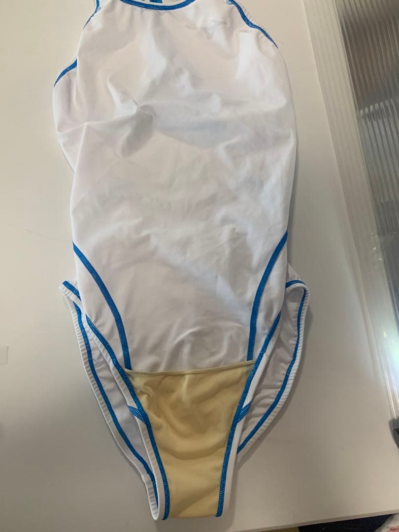 Mizuno 競泳用水着 L ホワイト/ブルー