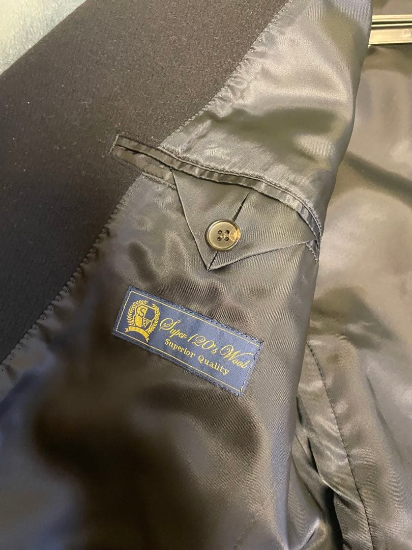 バーニーズニューヨーク　黒 ダブルブレスト ウールピーコート