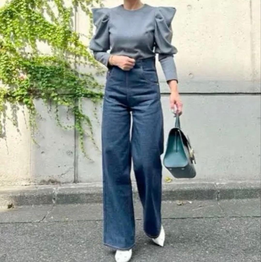 【専用】とんがりトップス　グレー　パフスリーブ　長袖 サイズ2