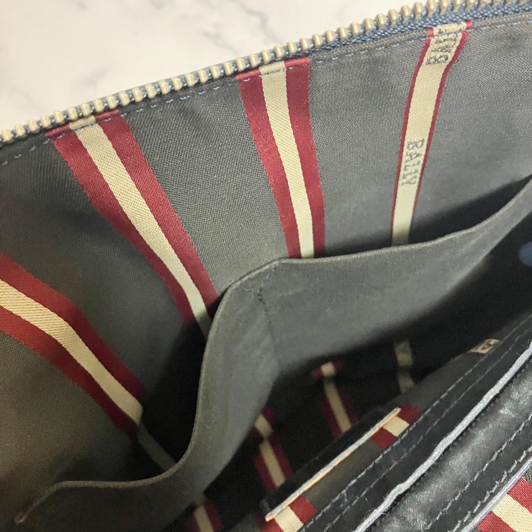 B837【本革】BALLY★ダークグリーン レザー ショルダーバッグ