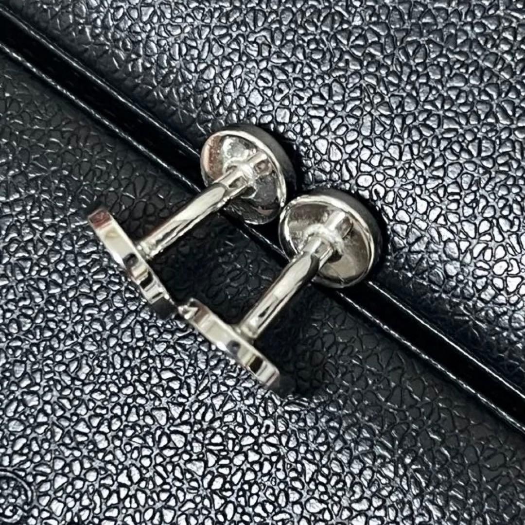 【正規品】ダンヒル dロゴ カフス シルバー×ネイビー 美品 希少モデル