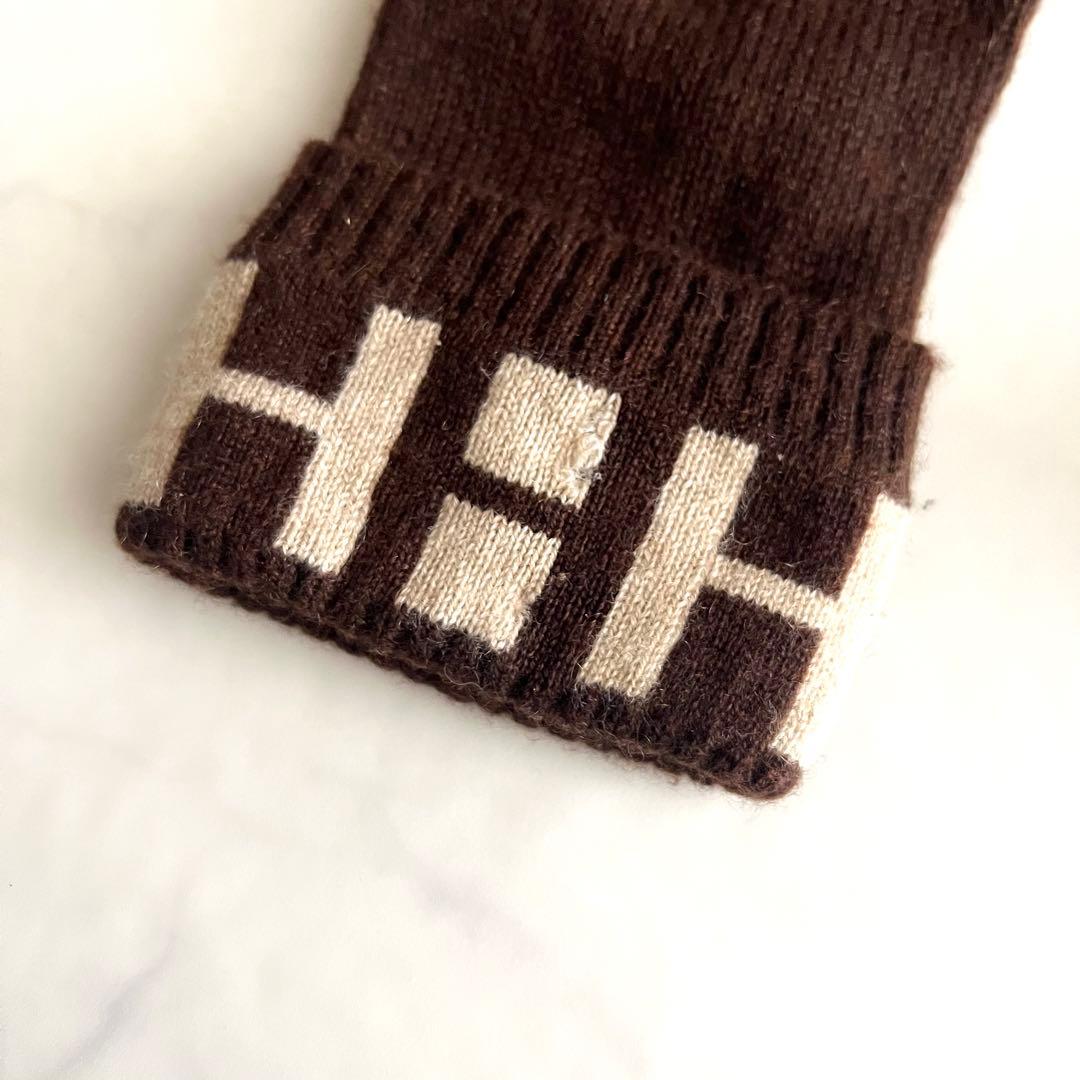希少 エルメス マルジェラ期 手袋 ニット Hロゴ ブラウン ヴィンテージ