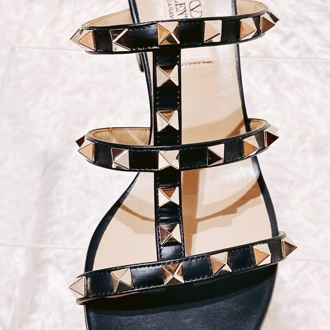 現行　ヴァレンティノ　ロックスタッズ　サンダル　黒　36.5 定価134,200