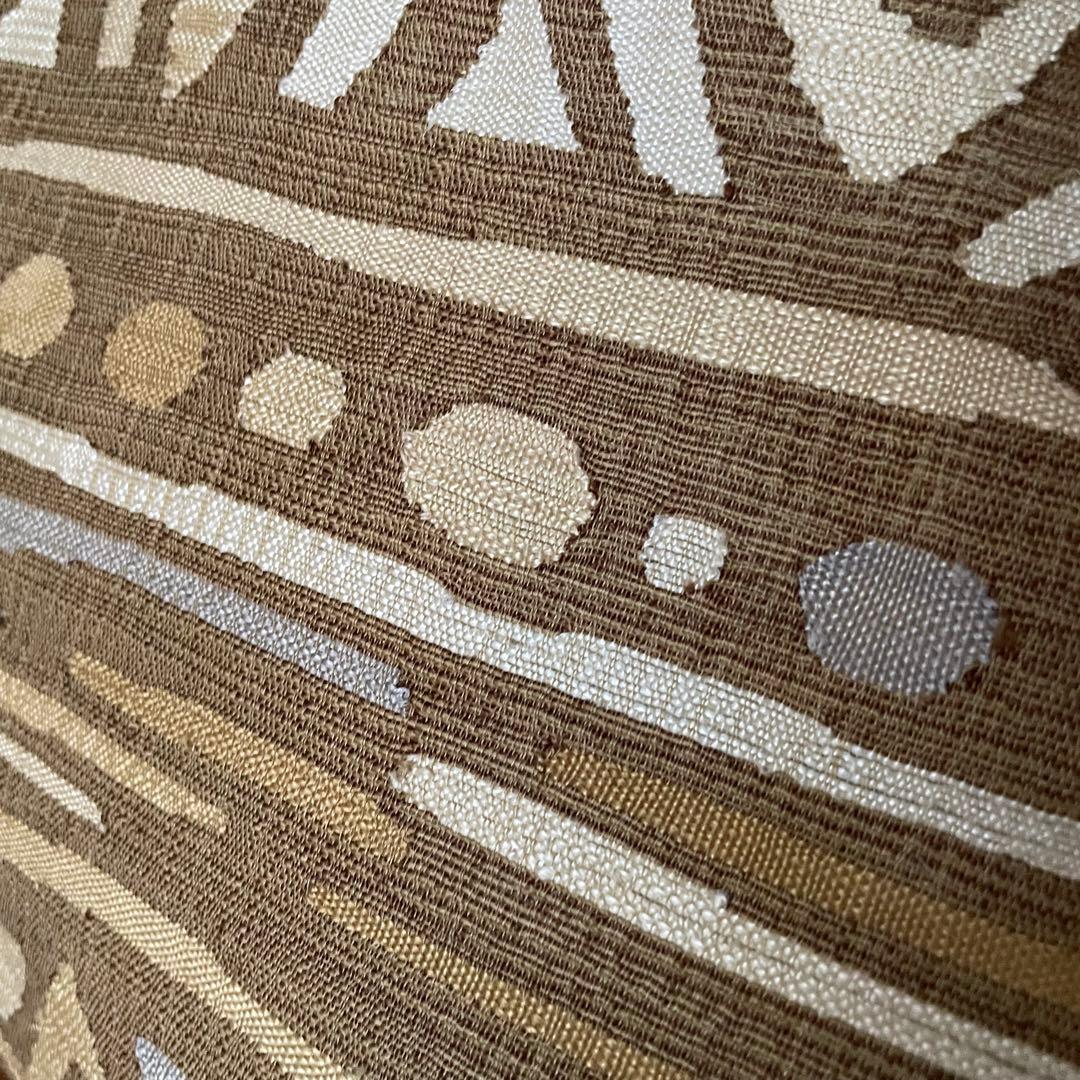 シクラメン様リクエストしつけ付き 雪輪飛び柄小紋 100亀甲絣十日町紬と洒落袋帯